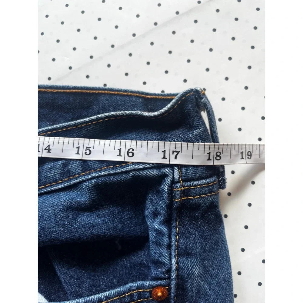 Levis 505 Regular Fit Straight Leg Blue Denim Jeans Mens 36x36 Dark Wash Zip Fly